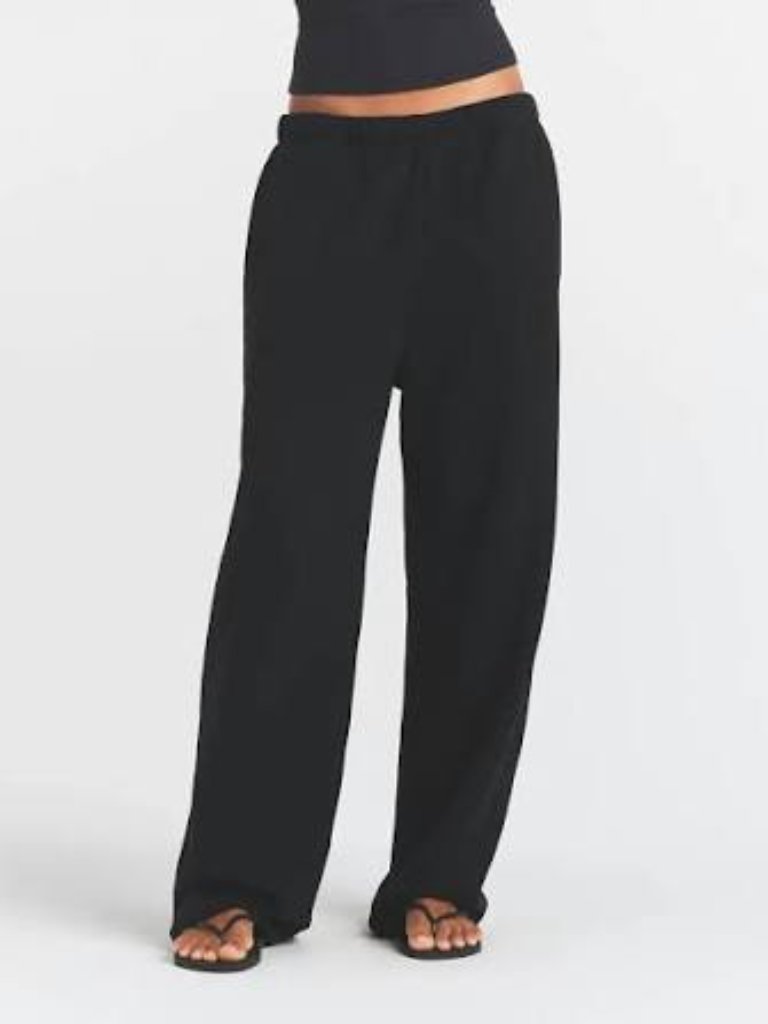 Nwt Skims Black Wide-Leg Drawstring Sweatpants Size S